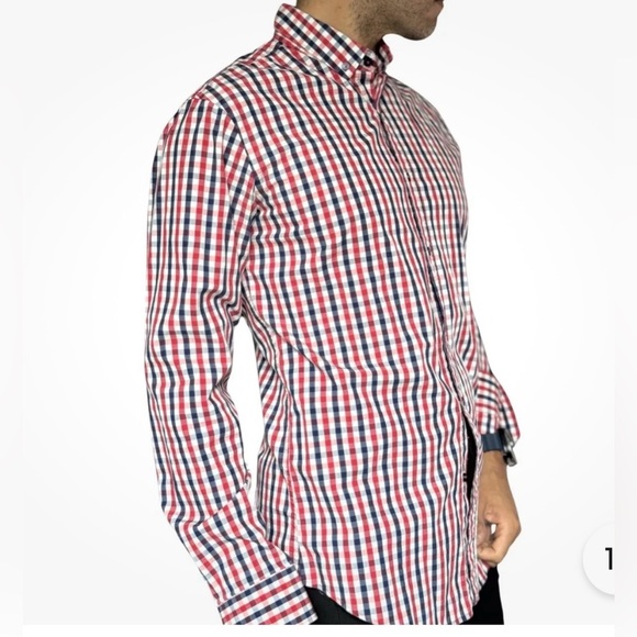 Men's GALAXY BY HARVIC checkered plaid long sleeve button down shirt - Picture 2 of 11